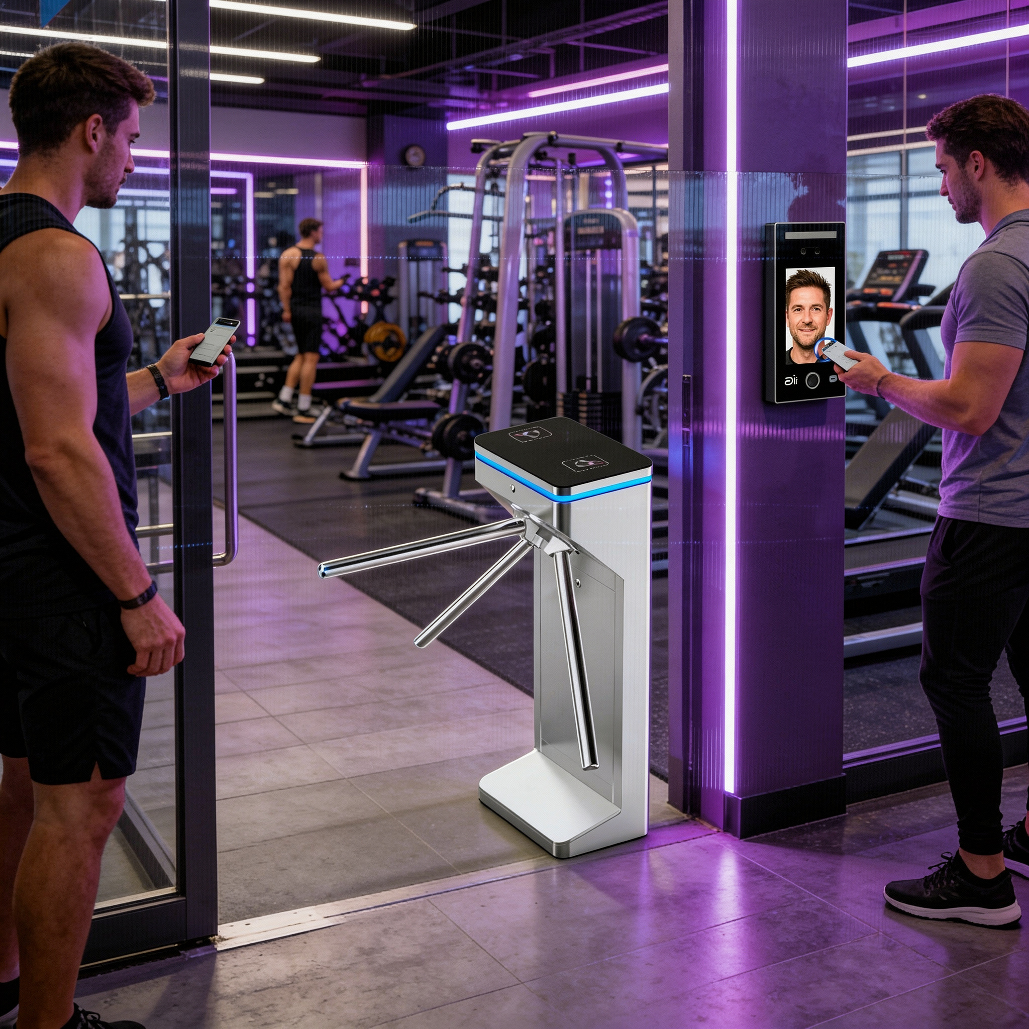 Tripod Turnstile TPN50 เครื่องกั้นสามขา เชื่อมต่อระบบลงเวลาพนักงาน ศูนย์ออกกำลังกาย (Gym / Fitness)