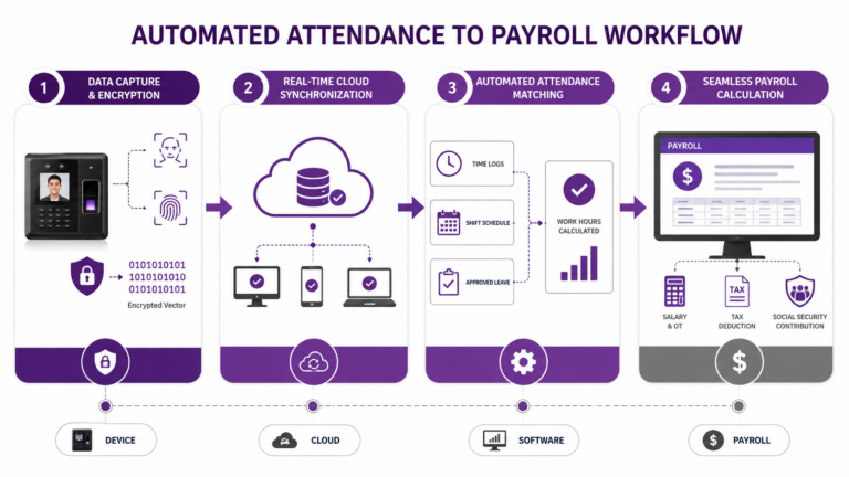 Automated attendance to payroll workflow