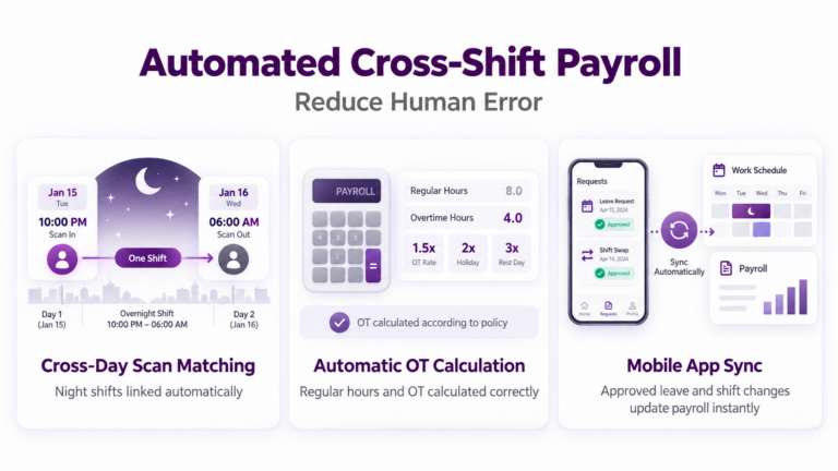 Automated cross-shift payroll กลไกการคำนวณ Payroll ข้ามกะแบบอัตโนมัติ ตัดปัญหา Human Error
